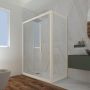 Box doccia scorrevole 75x100 CM H 200 Vetro Trasparente Profilo Champagne mod. Deco Duo