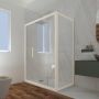 Box doccia scorrevole 75x100 CM H 200 Vetro Trasparente Profilo Champagne mod. Deco Duo