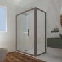 Box doccia scorrevole 70x150 CM H 200 Vetro Trasparente Profilo Chocolate mod. Deco Duo