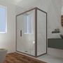 Box doccia scorrevole 70x150 CM H 200 Vetro Trasparente Profilo Chocolate mod. Deco Duo
