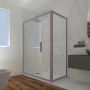 Box doccia scorrevole 90x160 CM H 200 Vetro Trasparente Profilo Lavanda mod. Deco Duo