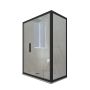 Box doccia scorrevole 70x130 CM H 200 Vetro Trasparente Profilo Nero Matt mod. Deco Duo