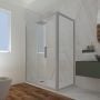 Box doccia scorrevole 90x150 CM H 200 Vetro Trasparente Profilo Silver mod. Deco Duo