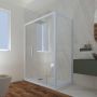 Box doccia scorrevole 75x170 CM H 200 Vetro Trasparente Profilo Blu Vintage mod. Deco Duo