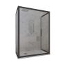 Box doccia 3 lati 75x120x75 CM H 200 Vetro Trasparente Profilo Antracite mod. Deco Trio