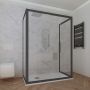 Box doccia 3 lati 75x120x75 CM H 200 Vetro Trasparente Profilo Antracite mod. Deco Trio