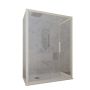 Box doccia 3 lati 80x110x80 CM H 200 Vetro Trasparente Profilo Champagne mod. Deco Trio