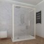 Box doccia 3 lati 80x110x80 CM H 200 Vetro Trasparente Profilo Champagne mod. Deco Trio