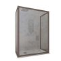 Box doccia 3 lati 70x160x70 CM H 200 Vetro Trasparente Profilo Chocolate mod. Deco Trio