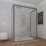 Box doccia 3 lati 70x160x70 CM H 200 Vetro Trasparente Profilo Chocolate mod. Deco Trio