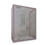 Box doccia 3 lati 80x120x80 CM H 200 Vetro Trasparente Profilo Lavanda mod. Deco Trio
