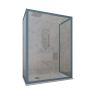 Box doccia 3 lati 90x160x90 CM H 200 Vetro Trasparente Profilo Blu Navy mod. Deco Trio