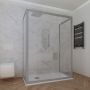 Box doccia 3 lati 90x170x90 CM H 200 Vetro Trasparente Profilo Silver mod. Deco Trio