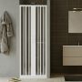 Porta doccia a soffietto in PVC 130 cm H 185 mod. Giglio con apertura centrale