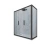 Box doccia 2 ante scorrevoli 90x150 CM H 200 Vetro Trasparente Profilo Antracite mod. Glam Duo