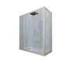 Box doccia 2 ante scorrevoli 80x120 CM H 200 Vetro Trasparente Profilo Champagne mod. Glam Duo