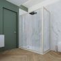 Box doccia 2 ante scorrevoli 80x120 CM H 200 Vetro Trasparente Profilo Champagne mod. Glam Duo