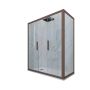 Box doccia 2 ante scorrevoli 70x170 CM H 200 Vetro Trasparente Profilo Chocolate mod. Glam Duo