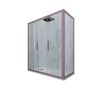 Box doccia 2 ante scorrevoli 80x130 CM H 200 Vetro Trasparente Profilo Lavanda mod. Glam Duo
