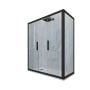 Box doccia 2 ante scorrevoli 90x140 CM H 200 Vetro Trasparente Profilo Nero Matt mod. Glam Duo