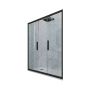 Porta doccia scorrevole 140 CM H 200 Vetro Trasparente Profilo Nero Matt mod. Glam