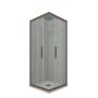 Box doccia angolare scorrevole 70x120 CM H 200 Vetro Trasparente Profilo Chocolate mod. Kolors