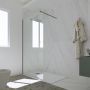 Parete doccia Walk-in da 90 CM H 200 Vetro Trasparente Profilo Chocolate in pvc mod. Kolors