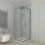 Box doccia angolare scorrevole 120x120 CM H 200 Vetro Trasparente Profilo Silver mod. Kolors