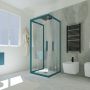 Box doccia 3 lati scorrevole 70x100x70 CM H 200 Vetro Trasparente Profilo Verde Night Watch mod. Kolors Trio