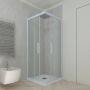 Box doccia angolare scorrevole 70x90 CM H 200 Vetro Trasparente Profilo Blu Vintage mod. Kolors