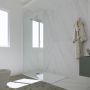 Parete doccia Walk-in da 90 CM H 200 Vetro Trasparente Profilo Blu Vintage in pvc mod. Kolors