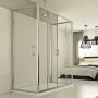 Box Doccia 3 lati 80x150x80 CM H198 trasparente mod. Young Trio 2 Ante