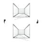 Box Doccia 3 lati 80x80x80 AP. 80 CM H198 trasparente mod. Cristal TRIO 1 Anta