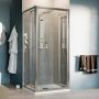 Box Doccia Angolare 70x75CM H198 Cristallo Trasparente Fisso+Saloon 2 Ante Battente 70 mod. West
