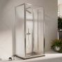 Box Doccia 3 lati 80x100x80CM H198 Cristallo Stampato C 2 Fissi+Saloon 2 Ante Battente 100 mod. West