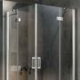 Box Doccia 90x100 CM H190 Trasparente con Easyclean mod. Flip Anta + Anta Ap. Battente