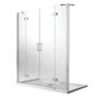 Porta Doccia 160CM H190 Vetro Trasparente con Easy-Clean mod. Flip Anta + Anta