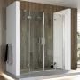 Porta Doccia 160CM H190 Vetro Trasparente con Easy-Clean mod. Flip Anta + Anta