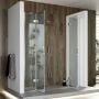 Porta Doccia 160CM H190 Vetro Trasparente con Easy-Clean mod. Flip Anta + Anta