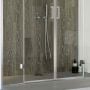 Porta Doccia 160CM H190 Vetro Trasparente con Easy-Clean mod. Flip Anta + Anta