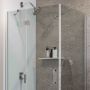 Box Doccia 90x40 CM H190 Trasparente con Easyclean mod. Flip Anta + Fisso