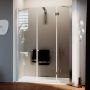 Porta Doccia 125CM H190 Vetro Trasparente con Easy-Clean mod. Flip Anta + Fisso