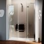 Porta Doccia 125CM H190 Vetro Trasparente con Easy-Clean mod. Flip Anta + Fisso