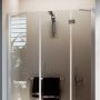 Porta Doccia 125CM H190 Vetro Trasparente con Easy-Clean mod. Flip Anta + Fisso