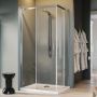 Box Doccia Rettangolare 90x120CM H200 Vetro Trasparente 8mm Sinistra con EasyClean mod. Prime Corner