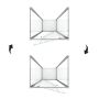 Box Doccia 3 lati 80x70x80 AP. 70 CM H185 stampato C mod. Sintesi TRIO 1 Anta