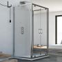 Box Doccia 3 lati 75x90x75 CM H185 trasparente mod. Sintesi Trio 2 Ante