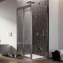 Box Doccia Angolare 75x100CM H185 Cristallo Trasparente Fisso+Saloon 2 Ante Battente 100 mod. Clint