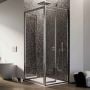 Box Doccia Angolare 75x100CM H185 Cristallo Trasparente Fisso+Saloon 2 Ante Battente 100 mod. Clint