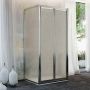 Box Doccia 3 lati 90x80x90CM H185 Cristallo Stampato C 2 Fissi+Saloon 2 Ante Battente 80 mod. Clint